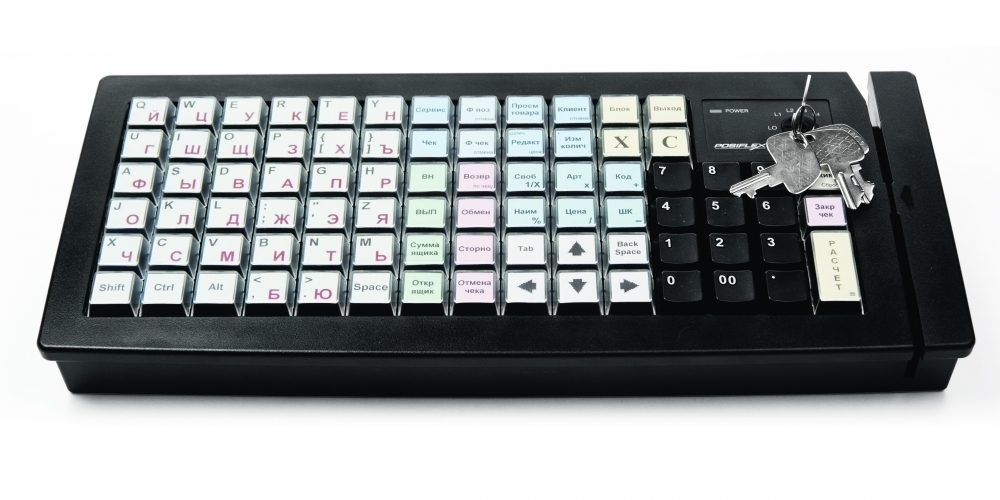 Программируемая клавиатура Posiflex KB-6600U-B черная без ридера карт